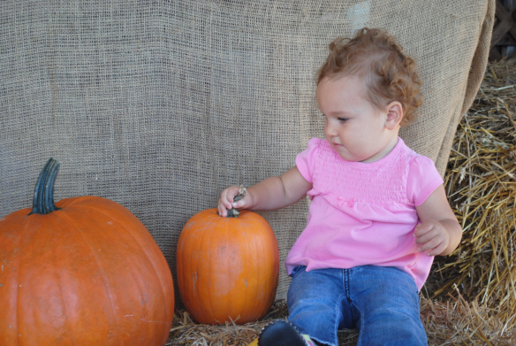 Isla and Pumpkins